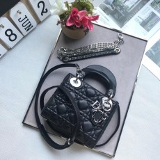 DIOR 디올 레이디백 은장 17cm